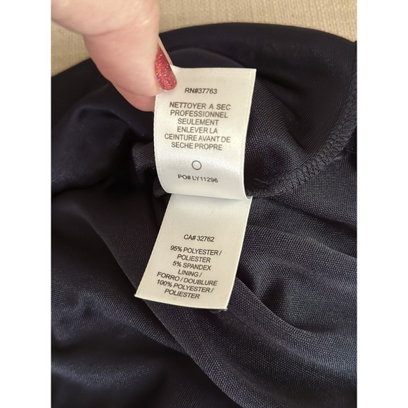 Laundry By Shelli Segal‎ Woman's Navy Blue Belted 3/4 Sleeve Dress , Size 6 - Picture 5 of 5